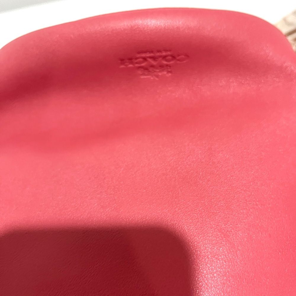 Authentic Light Raspberry Red Coach Soft Calf Lea… - image 5